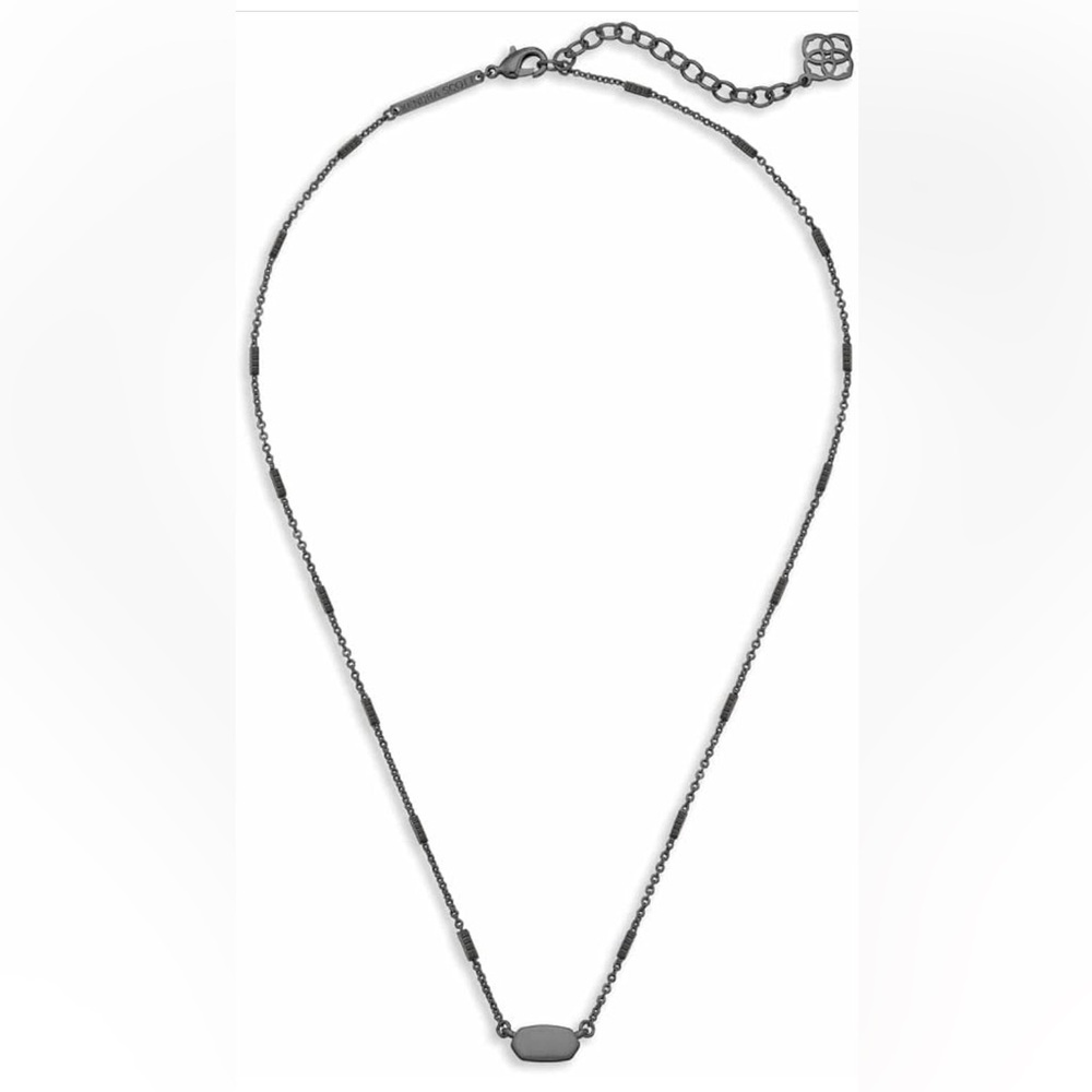 Kendra Scott Fern Pendant necklace, gunmetal black.
